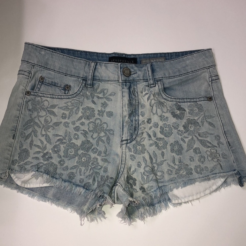AEROPOSTALE HIGH WAISTED JEAN SHORTS - Picture 11 of 16